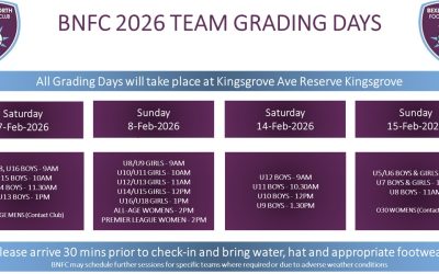 BNFC Grading, Trial Days for Season 2026